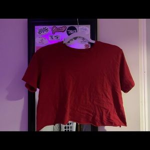 red hollister crop top